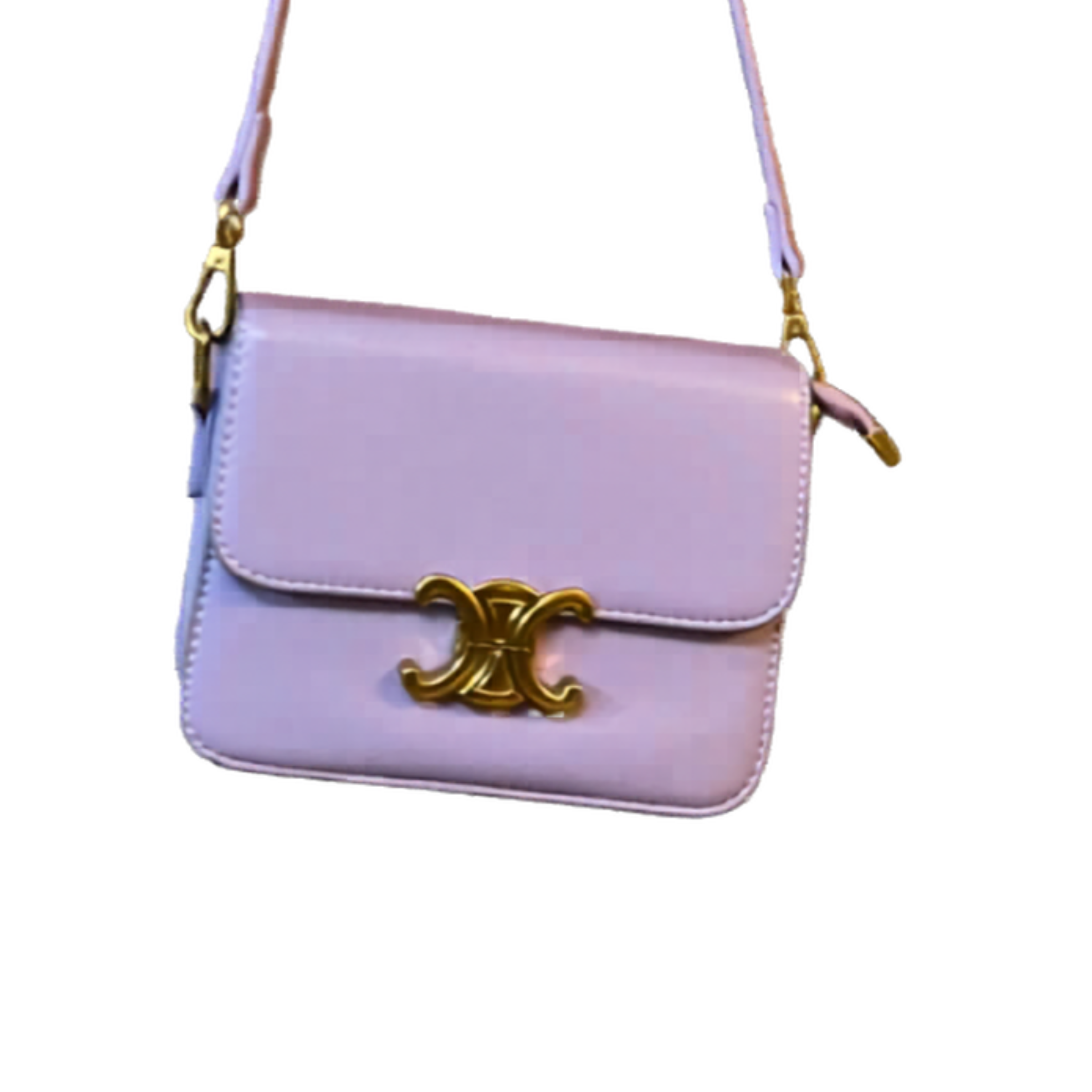 Bolso bandolera con broche dorado - Lila