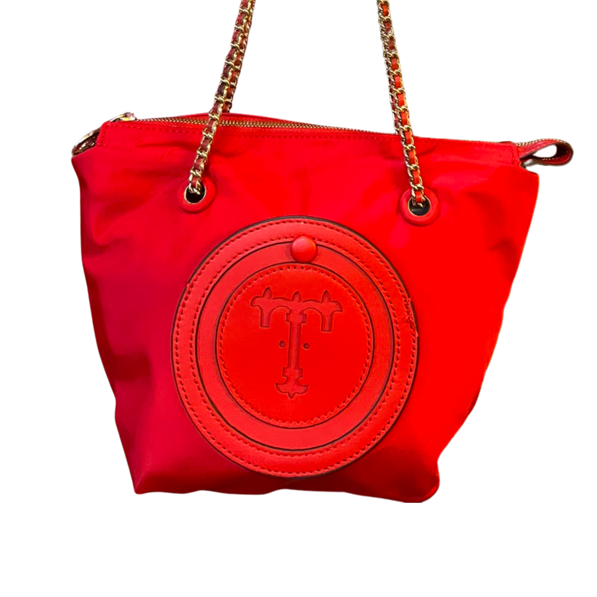 Cartera de nylon con cadena y emblema - Rojo (TB)