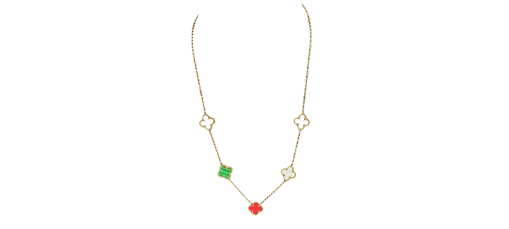 🛍️ Collar Clover Charm Multicolor – Acero Inoxidable Premium