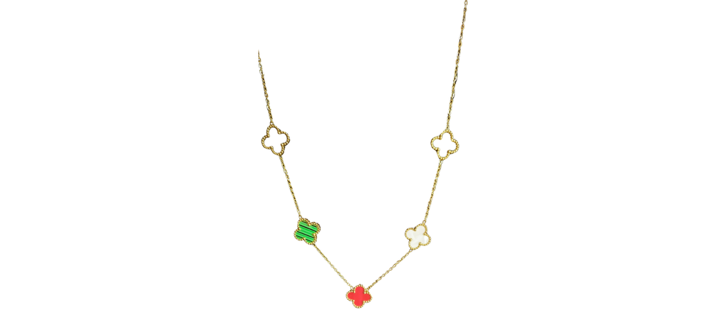 🛍️ Collar Clover Charm Multicolor – Acero Inoxidable Premium
