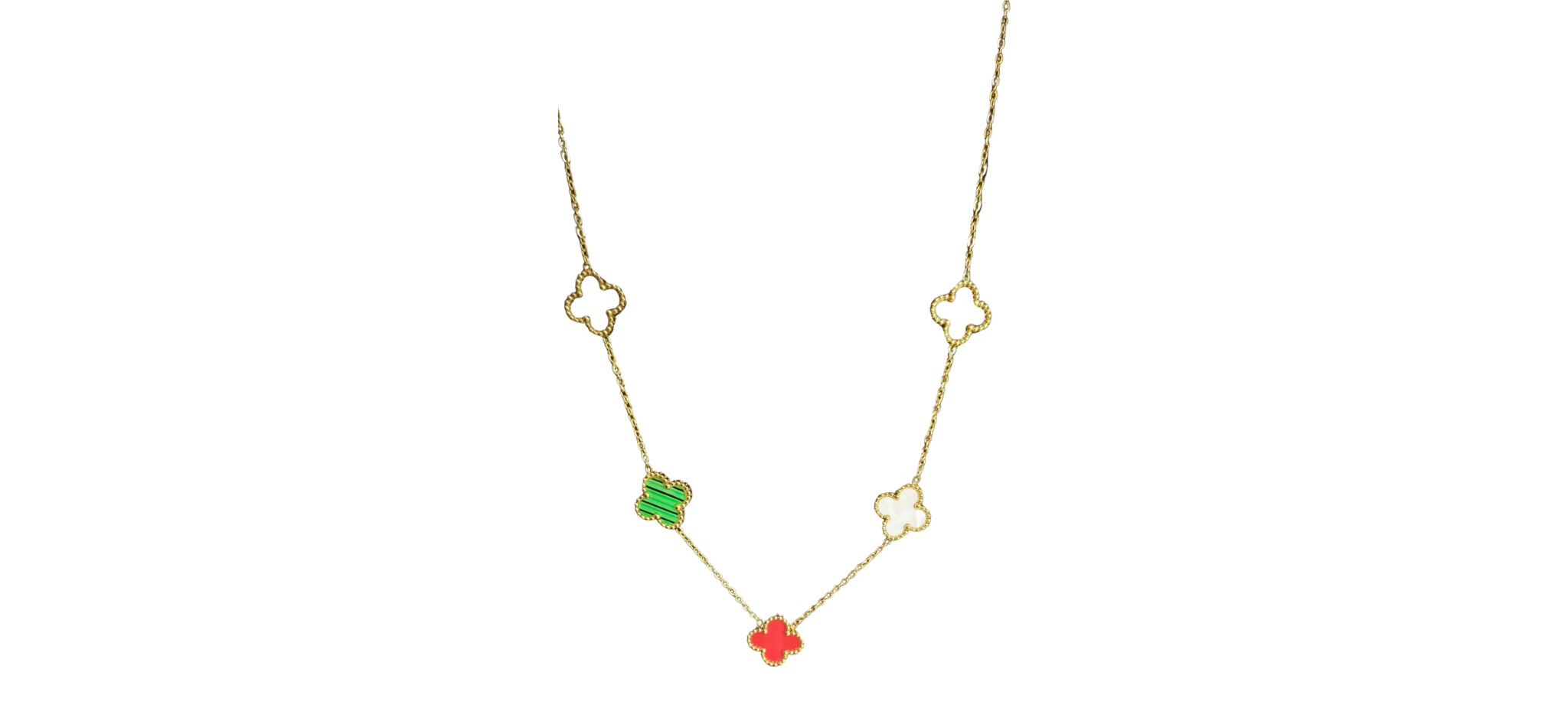 🛍️ Collar Clover Charm Multicolor – Acero Inoxidable Premium
