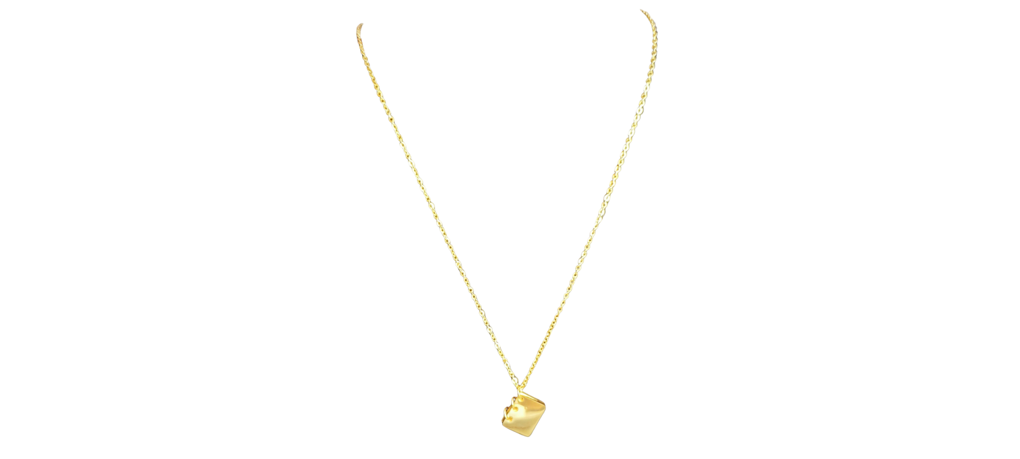 Collar Minimalista con Dije Metálico Dorado – Acero Inoxidable Antialérgico