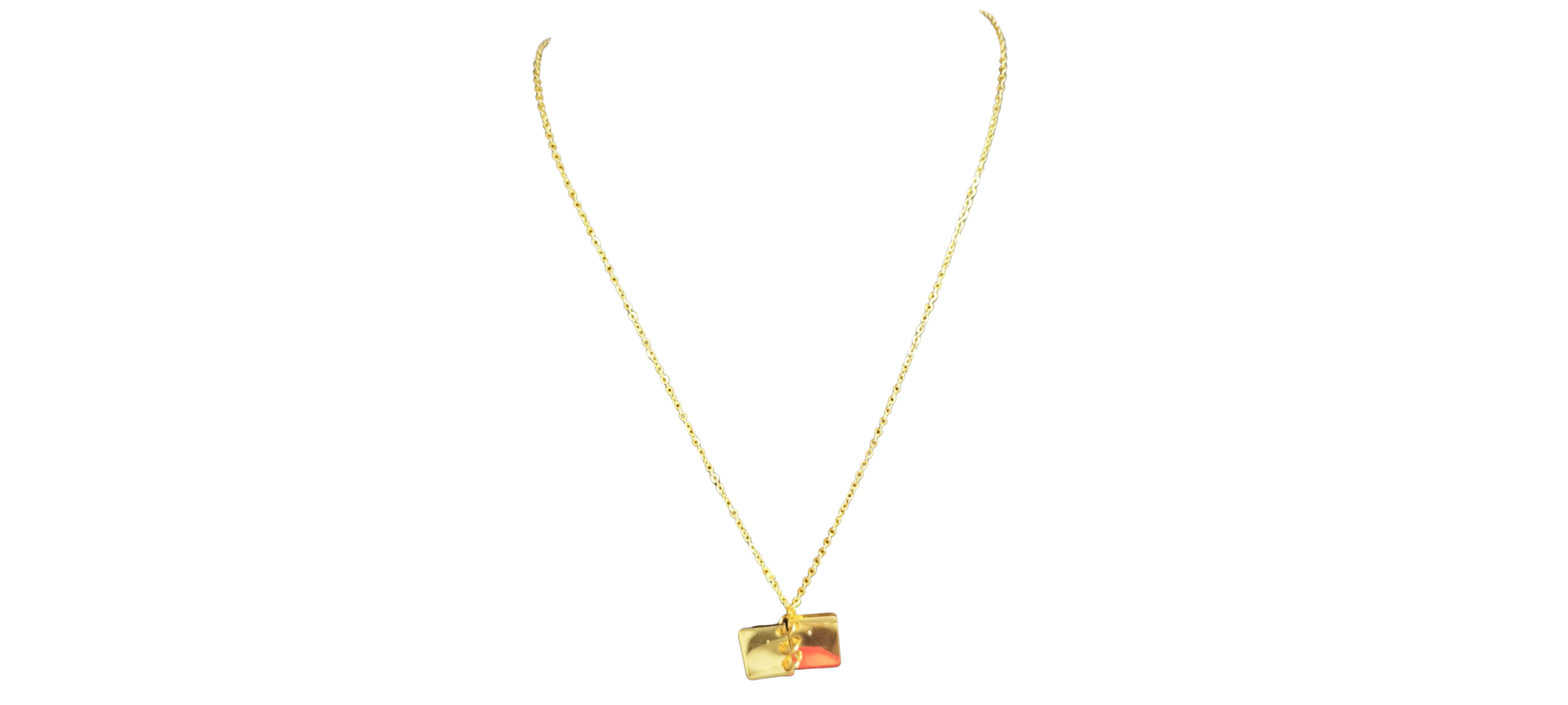 Collar Minimalista con Dije Metálico Dorado – Acero Inoxidable Antialérgico
