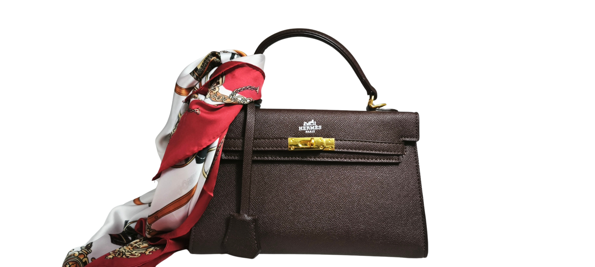 👜 Bolso Kelly Élite – Chocolate & Scarf Edition