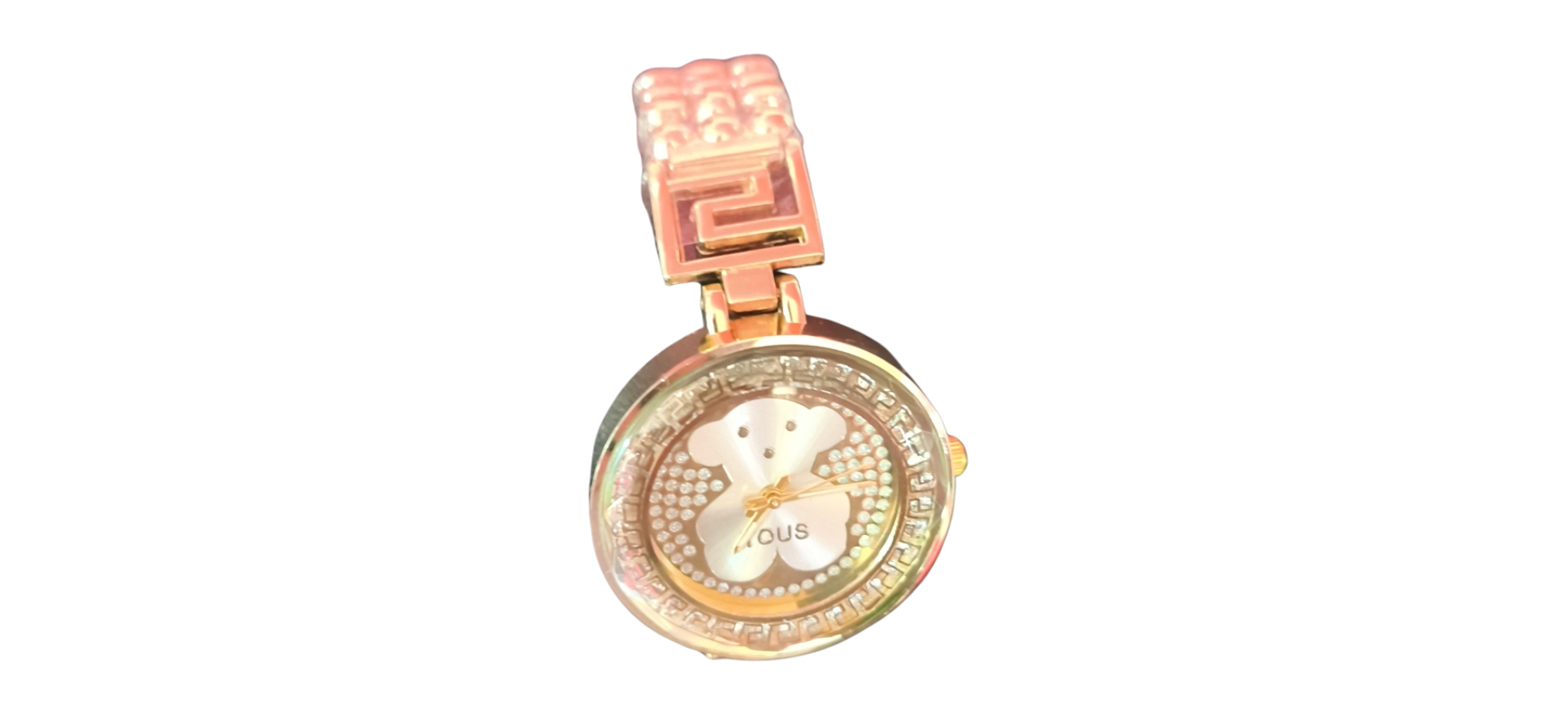 Reloj Dorado con Osito y Cristales – Glamour y Sofisticación en Cada Detalle