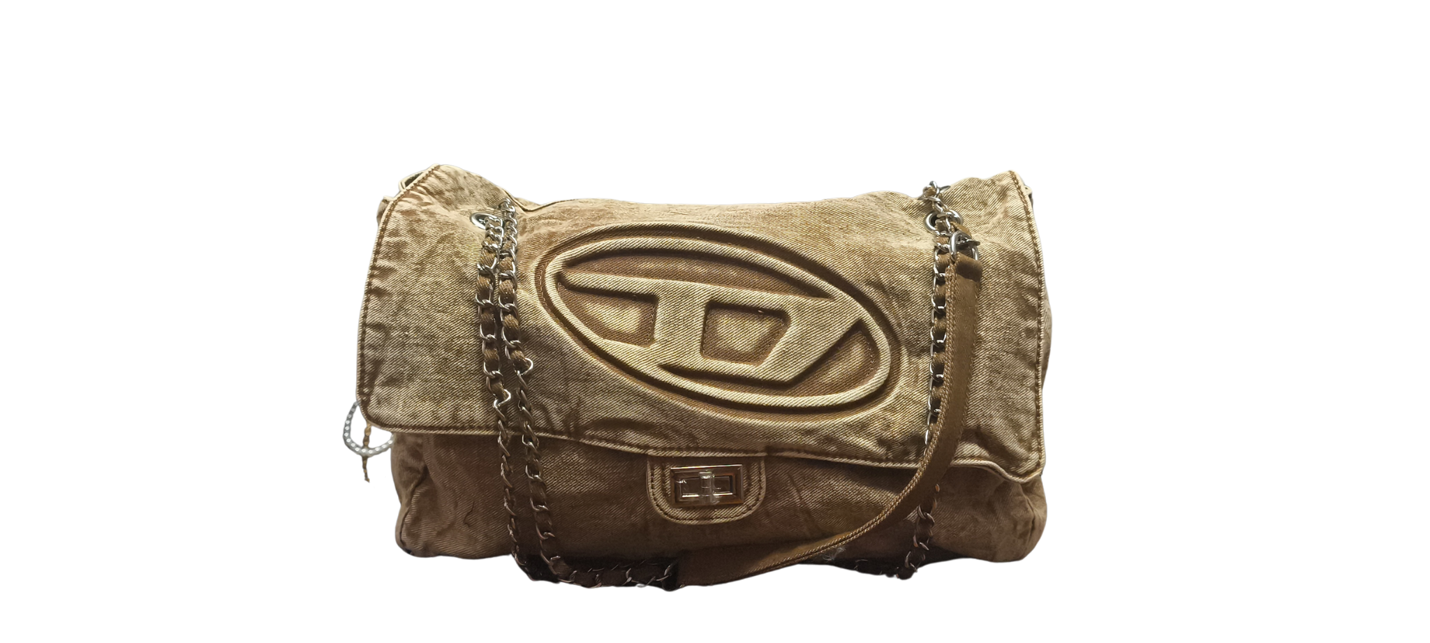 Cartera Denim Soft Camel – Modelo Chain Flap | Urban Chic