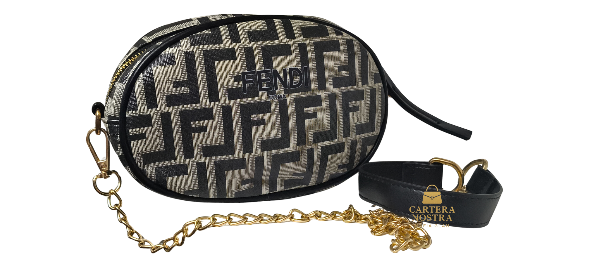 Riñonera Fendi Roma — Print FF / Cadena Dorada