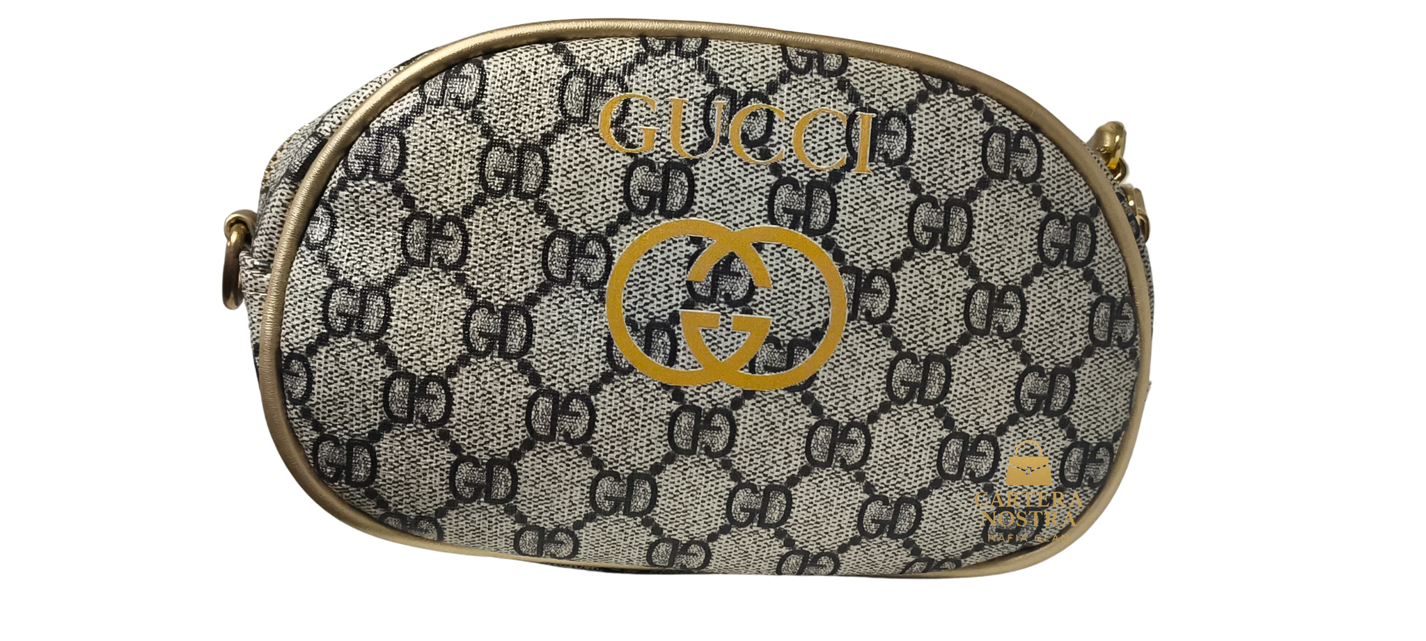 Riñonera Gucci GG Supreme — Beige & Dorado