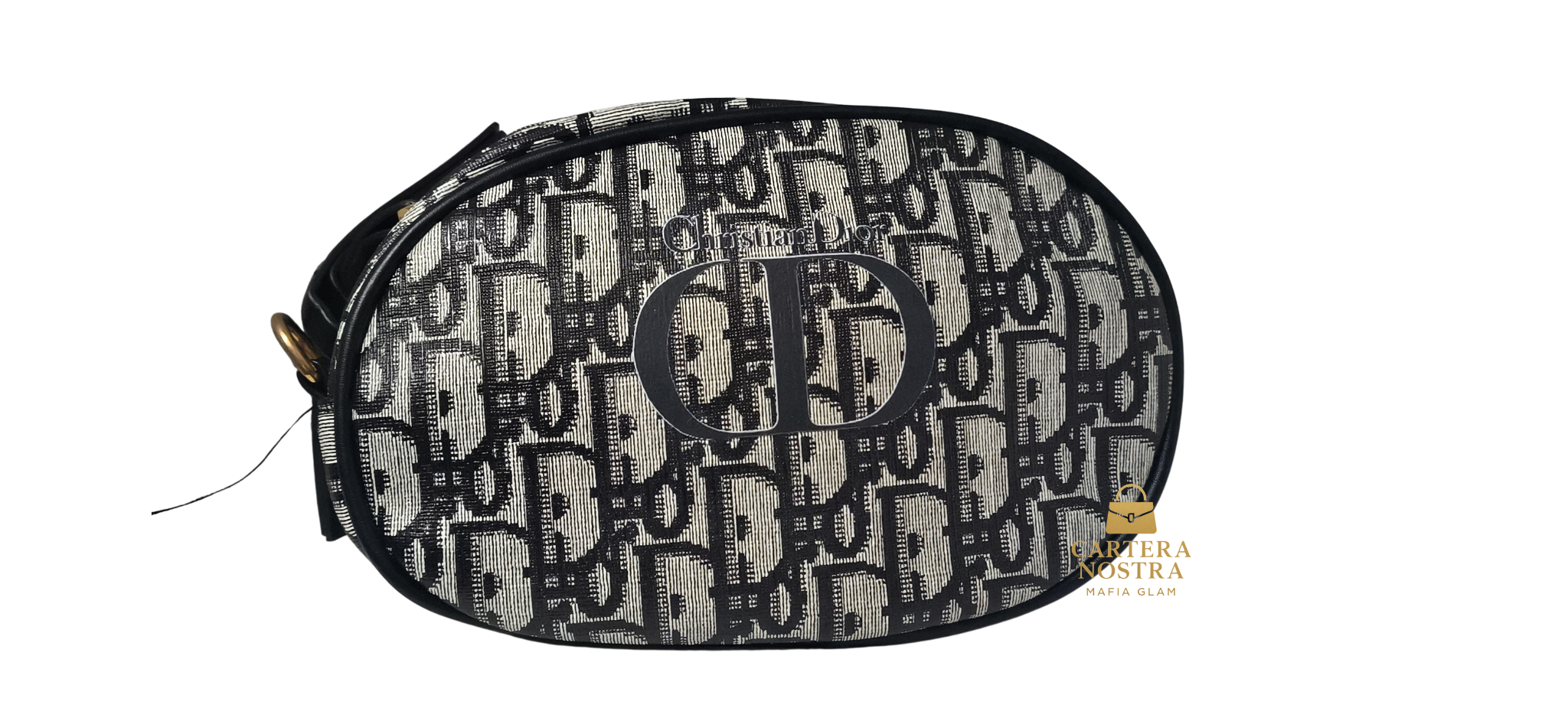 Riñonera Dior Style Monograma Negro – Crossbody Ajustable